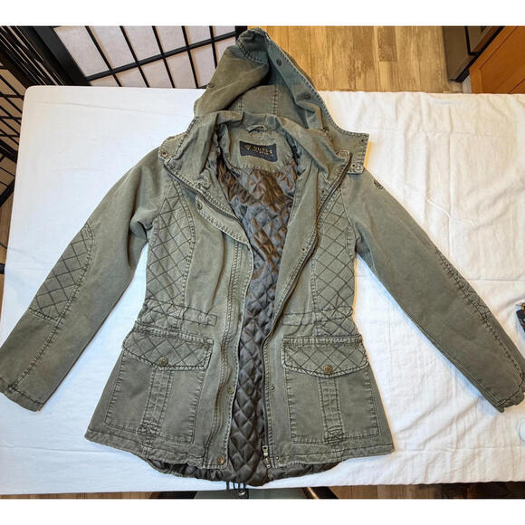 Vintage Women's Green Utility Military Jacket Guess Los Angeles Sz S - Picture 3 of 15